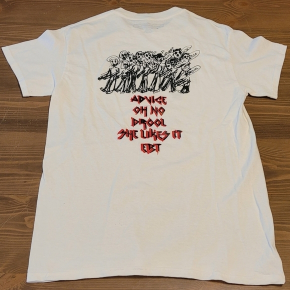ROT Official Band Merch White Double Sided Band T Shirt Nice Graphics Sz S RARE! - Picture 2 of 8